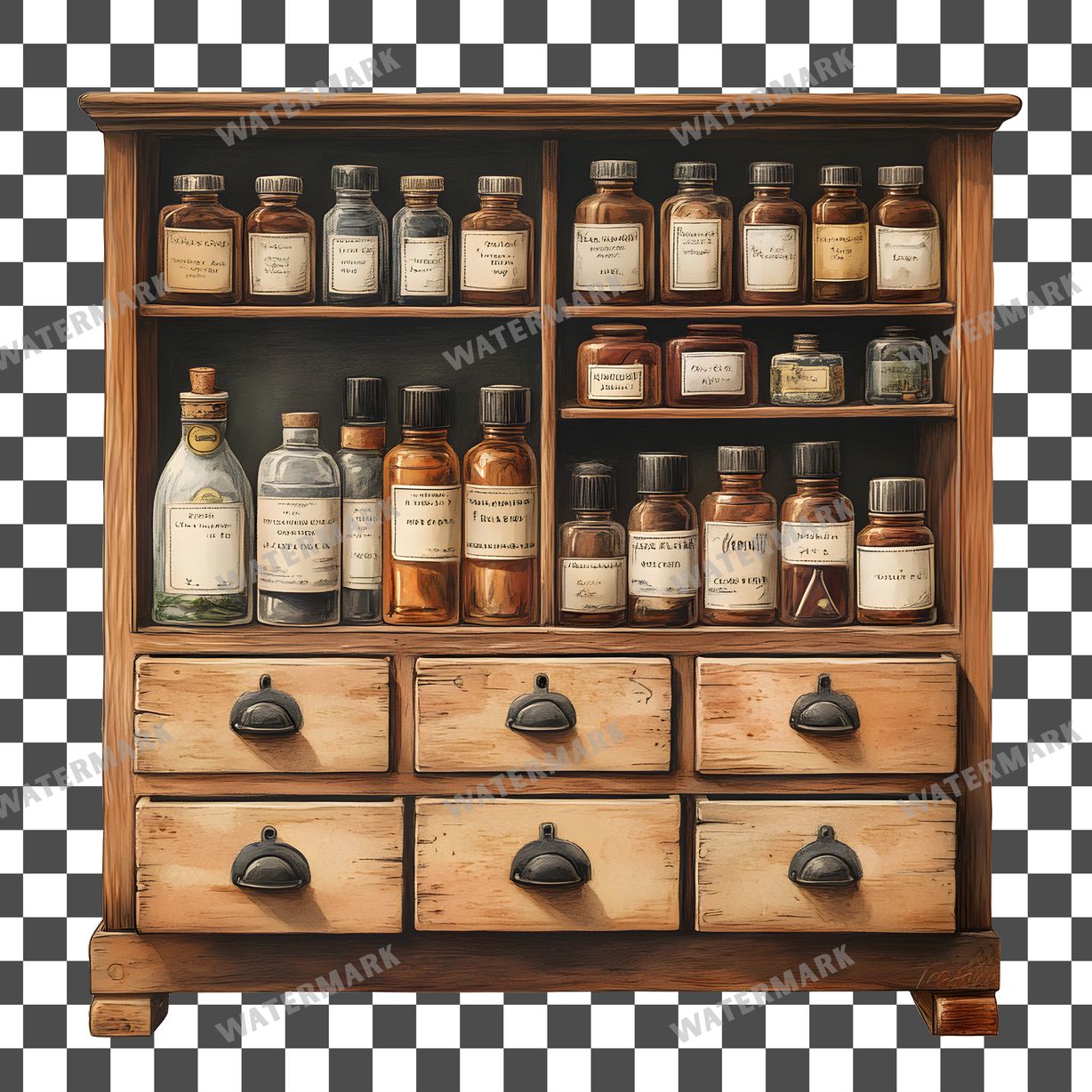 Apothecary Vintage Style Clipart Pngs