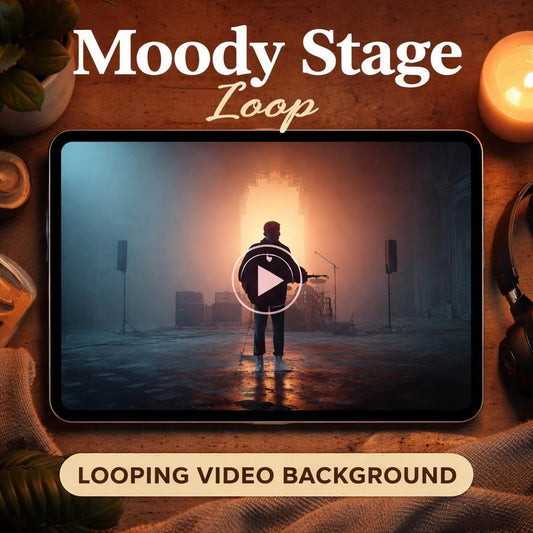 Animated Background Loop | Moody Rock Band Stage | Seamless Video Background for Cozy Lo‑Fi Streams & Creators