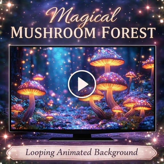 Glowing Mushroom Forest Loop Video | Seamless nature background, cozy ambience, animated screen | forest video, mushroom loop
