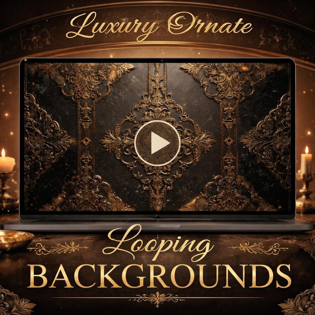 Vintage baroque animated background | Ornamental seamless loop video | Abstract video background for overlays and edits