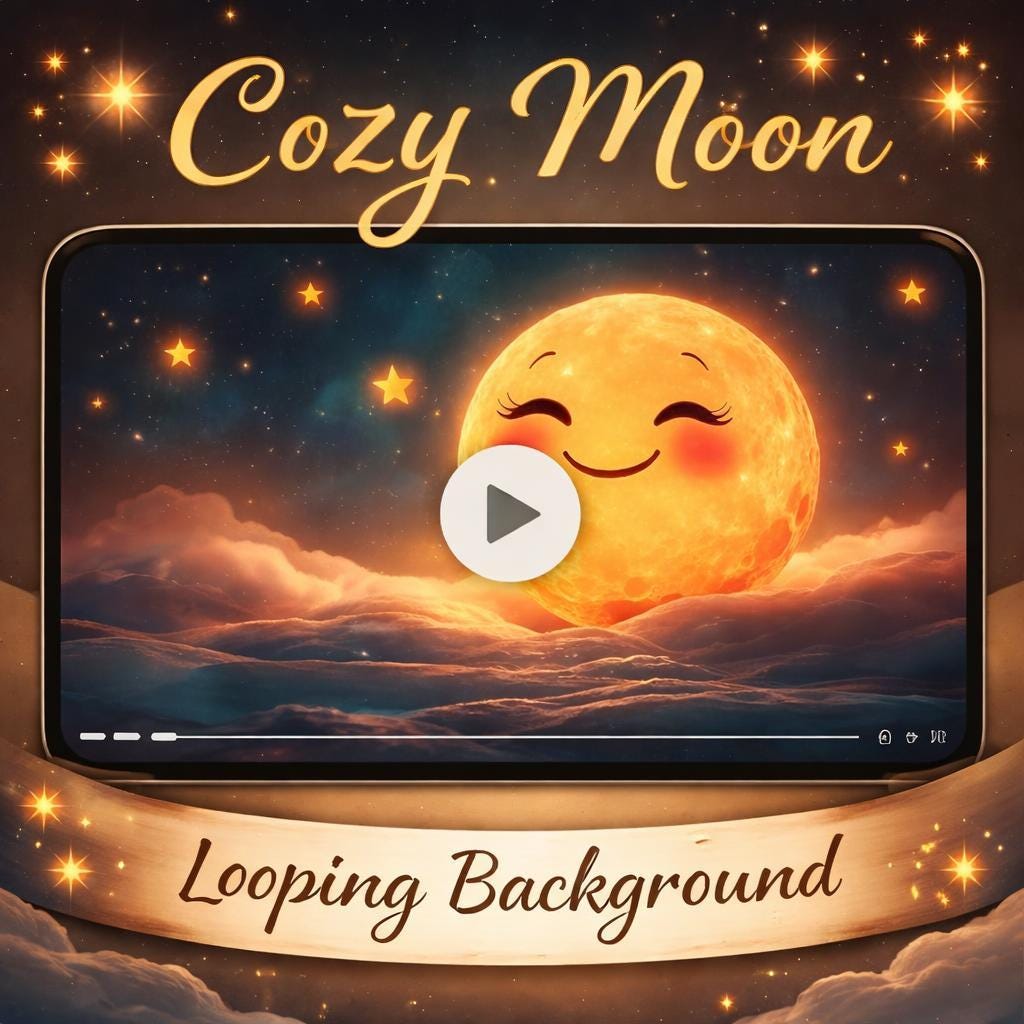 Moon Background looping animated video background, preview thumbnail