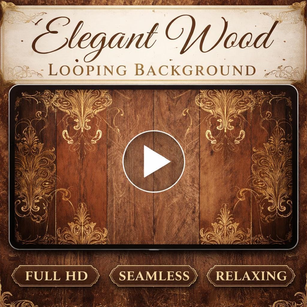 Vintage Wood Panel Floral Background Loop | Seamless Aesthetic Nature Video | Animated Vintage Panel for Video Edits