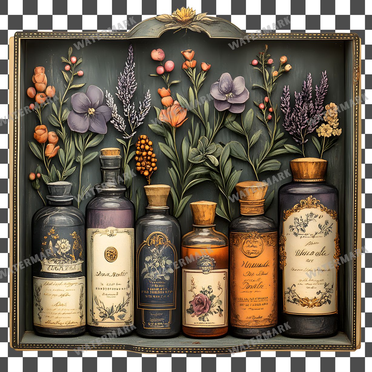 Apothecary Vintage Style Clipart Pngs