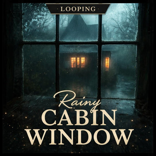 Animated Background Rainy Cottage Window | Seamless Loop Video, Spooky Window Scene | Halloween Digital Video Background