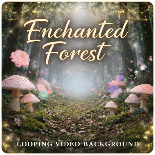 Animated Enchanted Forest Background | Mushroom Loop Video, Nature Ambience | Cozy Fantasy Magic Scene for Streaming & YouTube