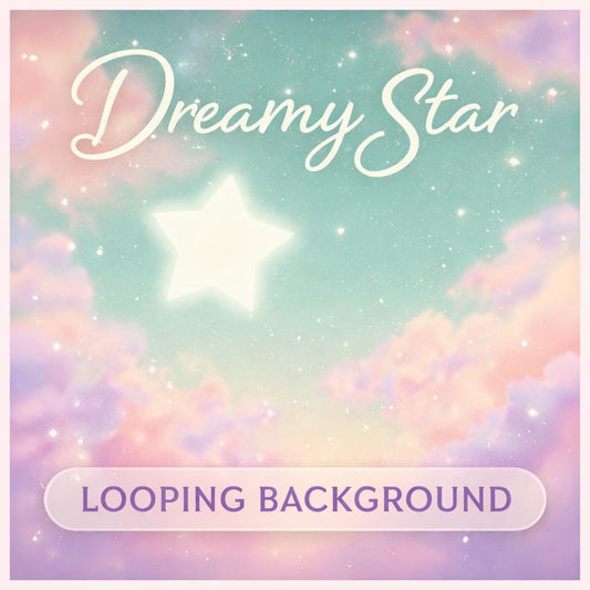 Pastel Kawaii Starry Sky Loop | Animated background, cloud, night sky, starry, cute pastel video | Cozy lo-fi, streaming, overlays