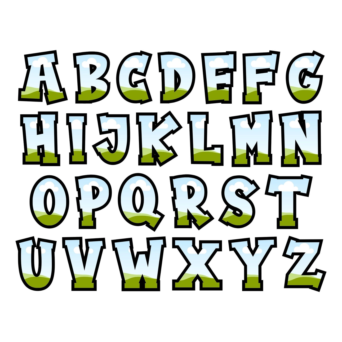 Alphabet Canva Frames - Commercial Use Letters CANVA - Drag and Drop Letters Numbers Frames Alphaset Groovy Alphabet Designs Canva Templates