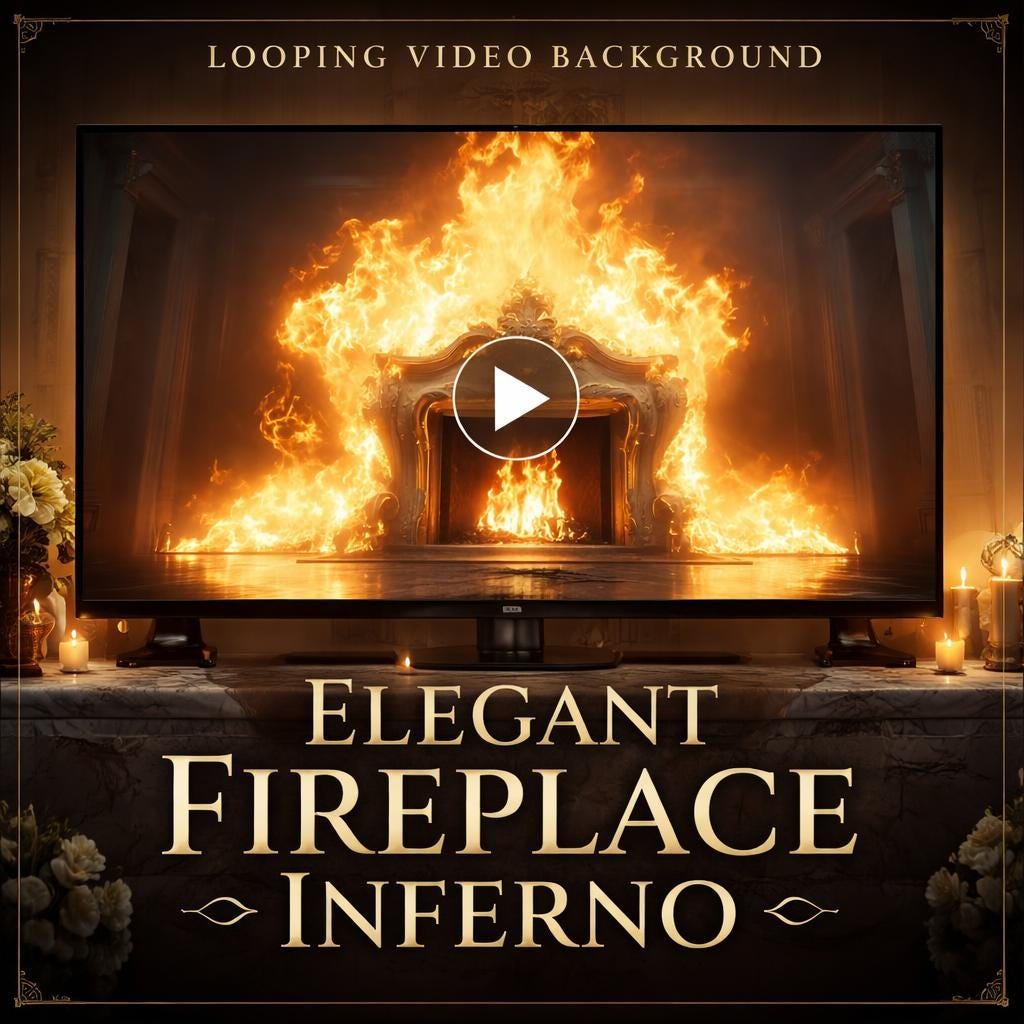 Fireplace background loop | Inferno animated video, seamless loop, video background | Virtual background, animated loop