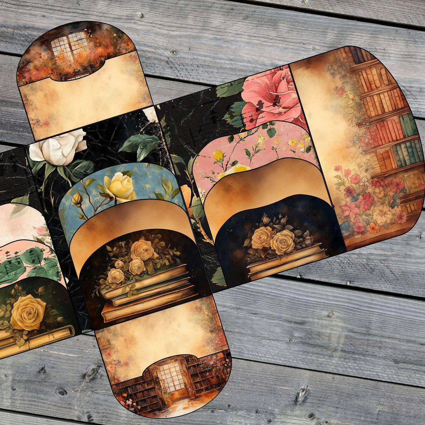 Canva Junk Journal Template, Custom Folio Kit, Digital Folding Folder Template, Junk Journals, Scrapbook Projects, Printable, Commercial Use