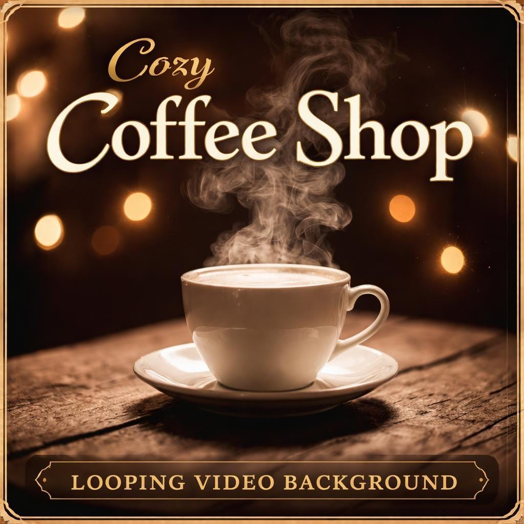 Steaming Coffee Cup Loop Video | Cozy cafe ambience, lofi background, motion background | Relax, study, stream backdrop