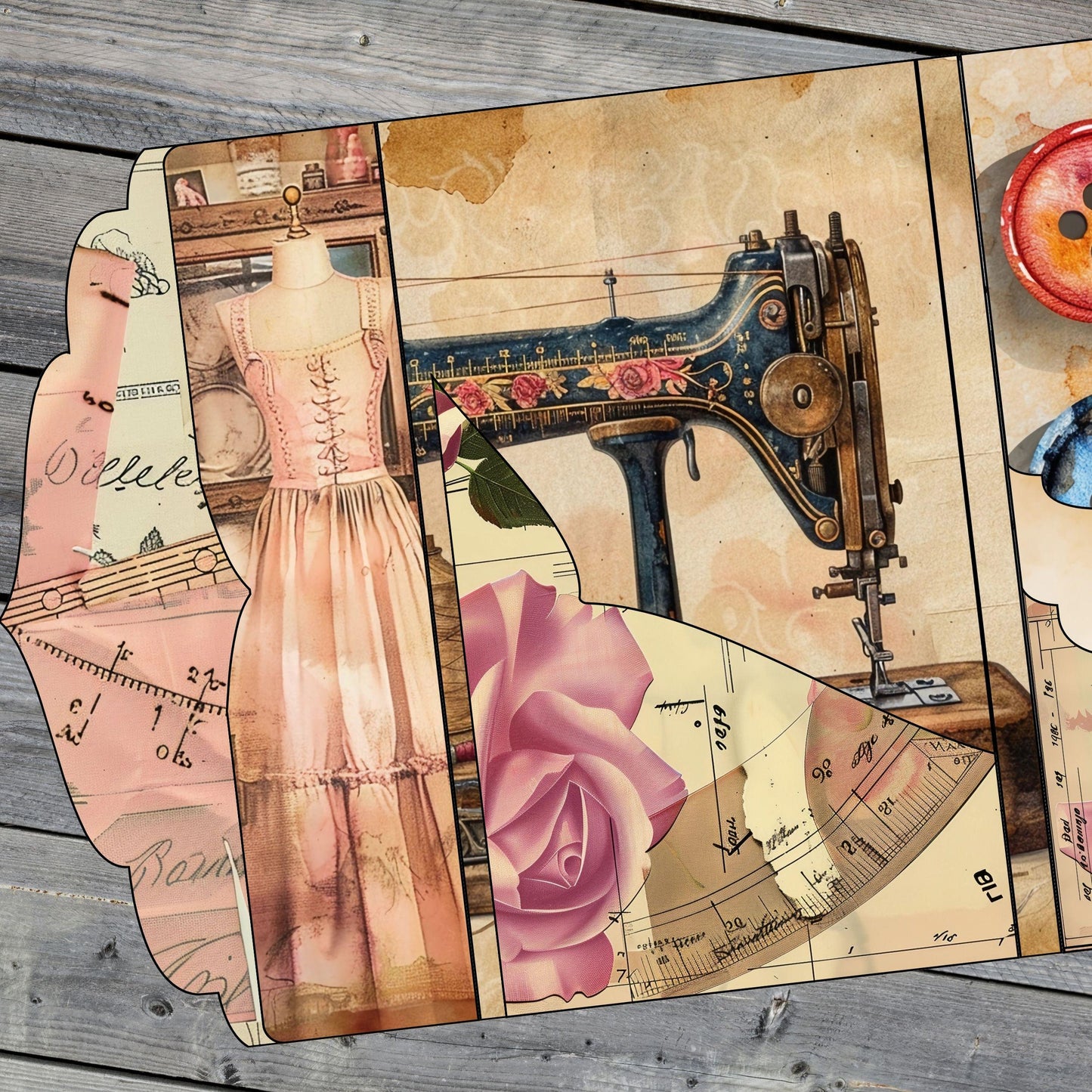 Canva Junk Journal Template - Folio Kit Canva Template - Custom Junk Journal Folio Kit - Digital Folding Folio Folder Kit, Commercial Use