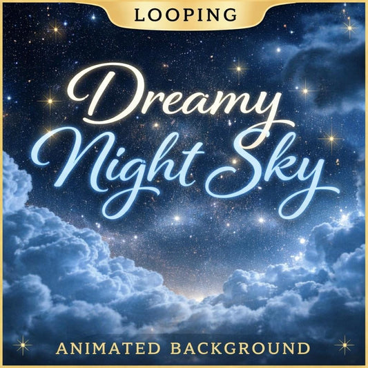 Night Sky Stars Loop Video | Space background, cloud night sky, animated stars | Seamless backdrop for video, stream, VJ visuals