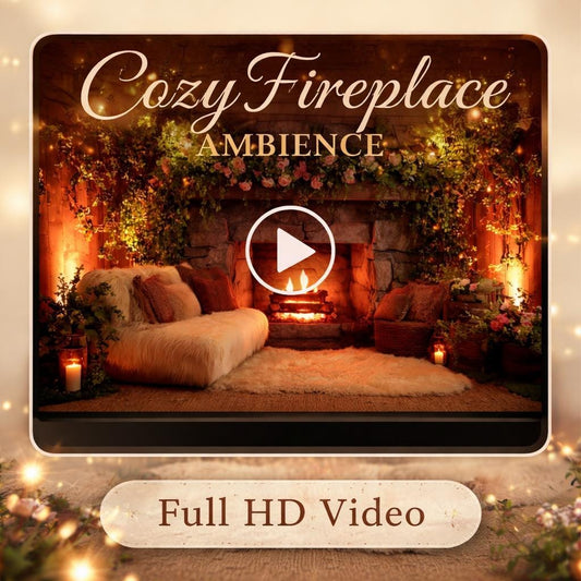 Cozy fireplace ambience loop | Rustic animated background, lofi cozy video | Relax, study, streaming, YouTube, Twitch