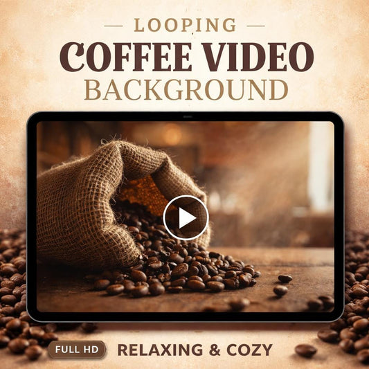 Coffee background loop | Rustic beans animated video, cozy cafe ambience | Lofi, relaxing backdrop for streams and shops