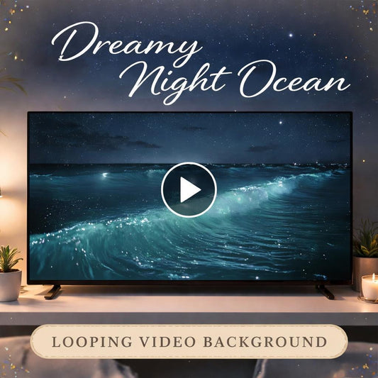 Ocean Waves Loop Video | Night Ocean Background, Calming Sea Waves, Animated Screen | Relax, Stream, Events