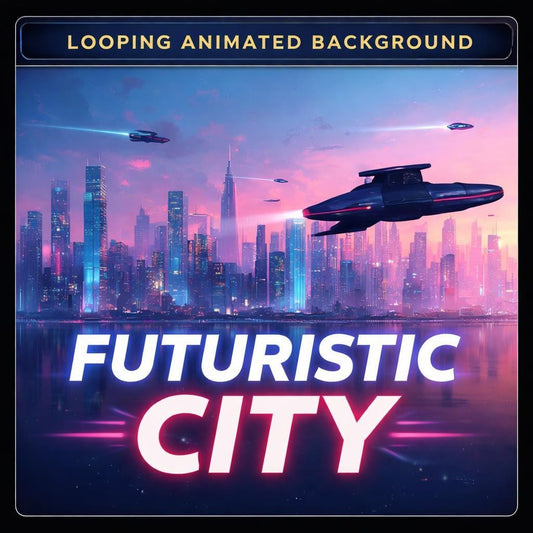 Cyberpunk City Skyline Loop | Futuristic Neon Rain Background Video | Animated Backdrop for Sci‑Fi Edits and Streams