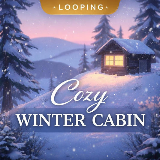 Winter cabin background loop | Cozy snowfall ambience video | Christmas motion background for lofi, streaming, and decor