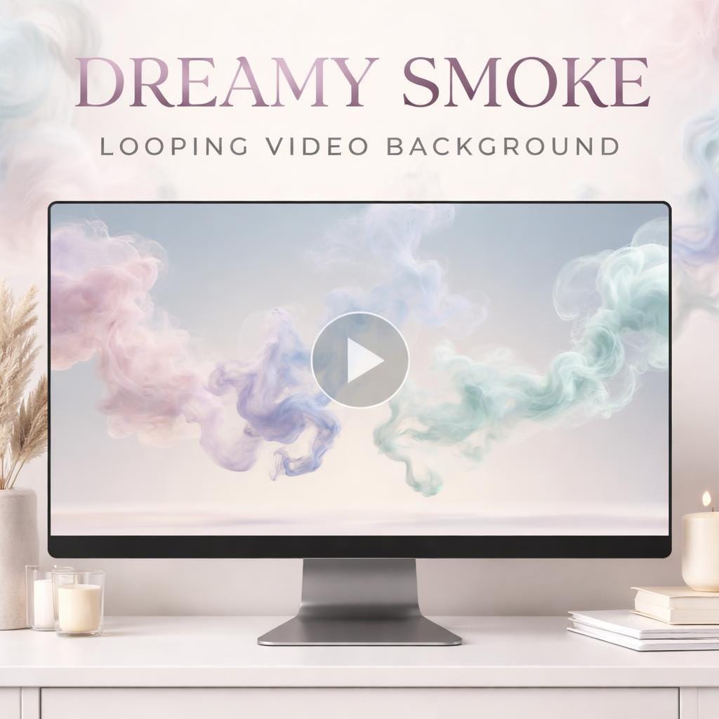 Pastel Smoke Loop Background Video | Celestial animated background, seamless loop video | Virtual background, space aesthetic