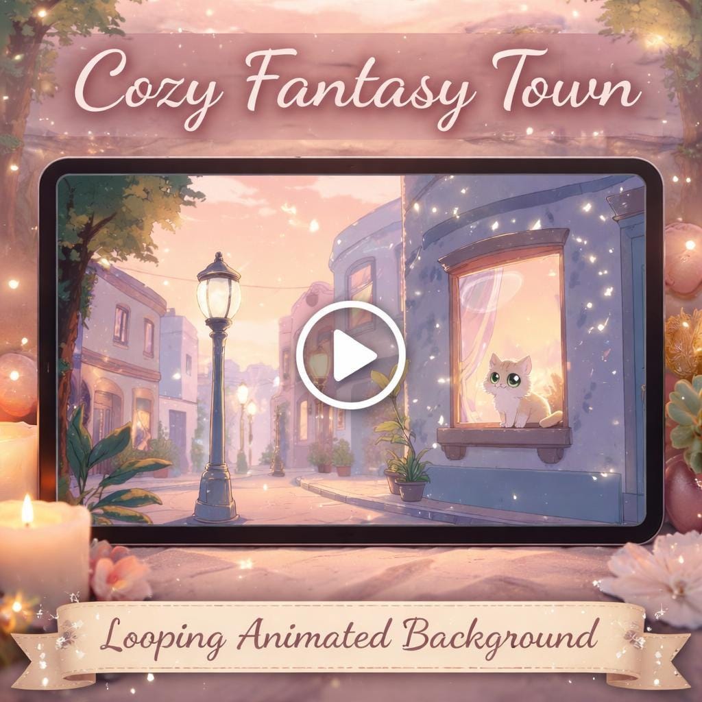 Animated Cat Background Loop | Cute Kawaii Window Scene | Seamless Video for Streaming, Overlays, VTubers, Twitch, YouTube