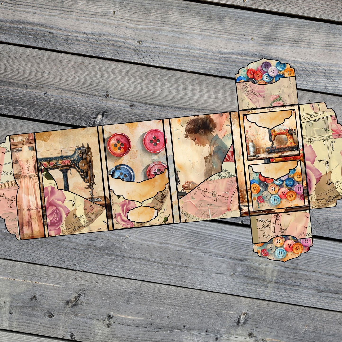 Canva Junk Journal Template - Folio Kit Canva Template - Custom Junk Journal Folio Kit - Digital Folding Folio Folder Kit, Commercial Use