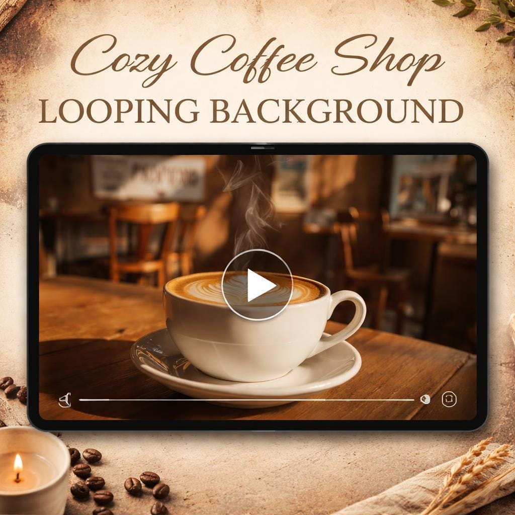 Steaming latte art loop video | Cozy cafe ambience, lofi background | Motion background for art, latte video, steaming loop