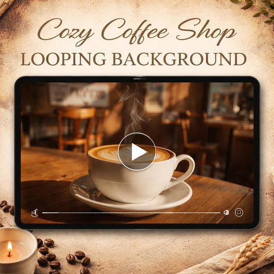 Steaming latte art loop video | Cozy cafe ambience, lofi background | Motion background for art, latte video, steaming loop