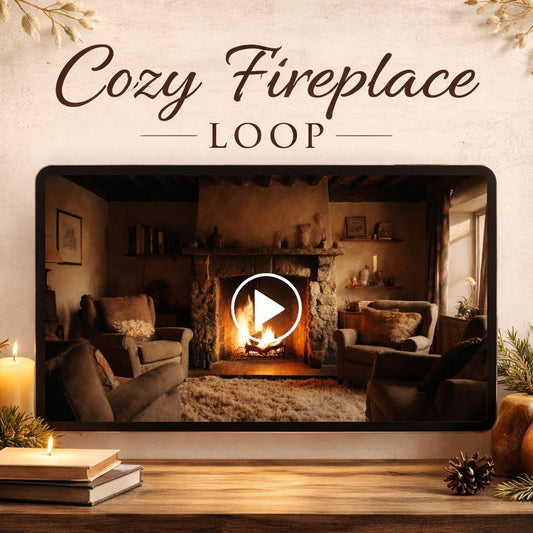 Cozy Cabin Fireplace Background | Lo-fi Animated Loop Video | Relaxing Ambience for Study, Reading, Sleep