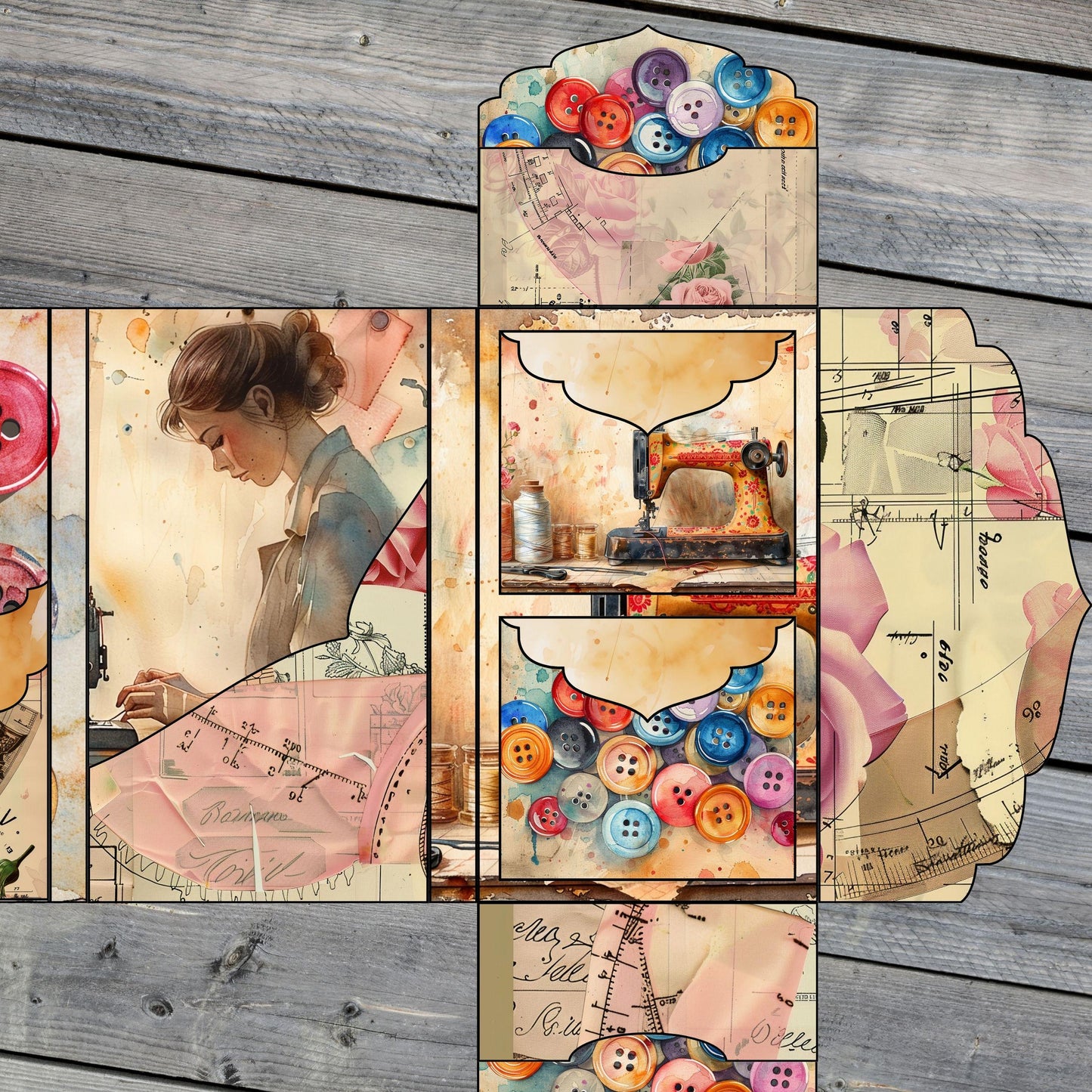 Canva Junk Journal Template - Folio Kit Canva Template - Custom Junk Journal Folio Kit - Digital Folding Folio Folder Kit, Commercial Use