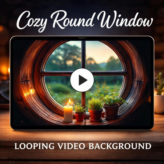 Cozy Cottage Window Candle Loop | Fantasy ambient animated background, seamless lofi cottage video | Study, sleep, streaming back
