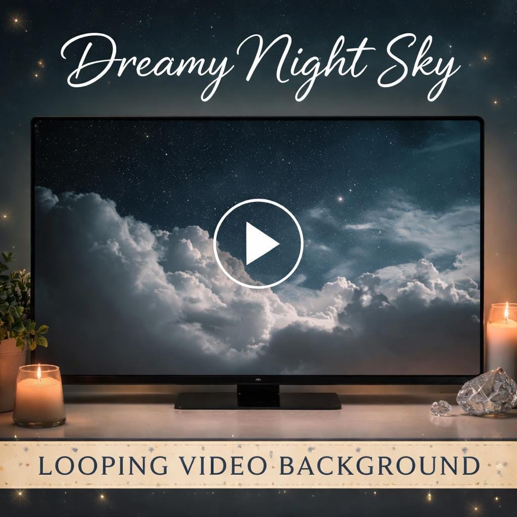Night Sky Background looping animated video background, preview thumbnail