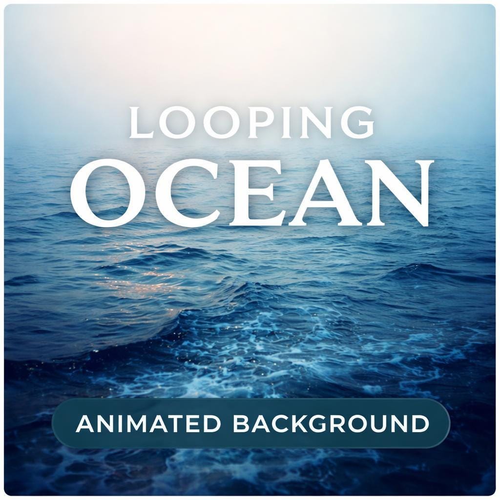 Ocean Waves Loop Video | Foggy Sea Animated Background, Calming Retro Vintage Aesthetic | Seamless Waves Video for Edits & Streams