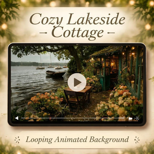 Animated Garden Background Loop | Lakeside Cottage Patio Video | Cozy Lo-fi Nature Aesthetic for Streams & Videos