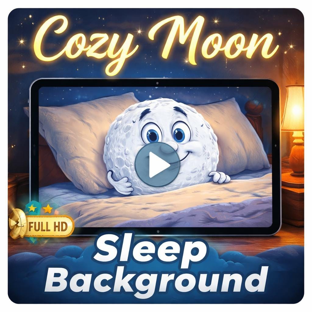 Cute Sleeping Moon Animation looping animated video background, preview thumbnail