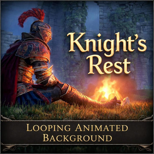 Medieval background loop | Knight campfire animated video, seamless loop | Video background for fantasy, magic, streams, VJ