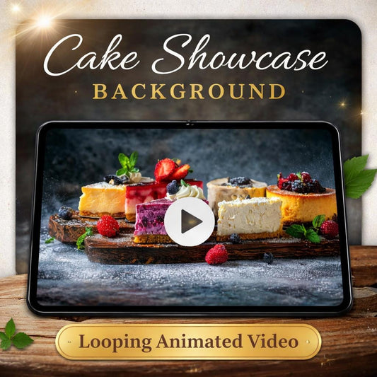 Cheesecake Slice Animated Background Loop | Dessert Video, Seamless Loop | Food & Drink Video Background for Projects