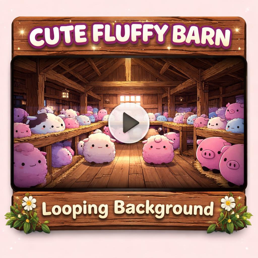 Kawaii Farm Animals Animation Loop | Cute seamless animated backdrop | OBS background, video loop for streams & videos