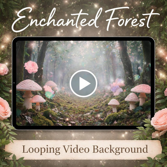 Animated Enchanted Forest Background | Mushroom Loop Video, Nature Ambience | Cozy Fantasy Magic Scene for Streaming & YouTube