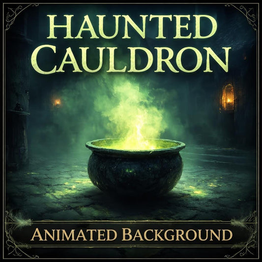 Witch background cauldron green smoke loop | Gothic dark aesthetic | Animated loop video for fantasy magic scenes