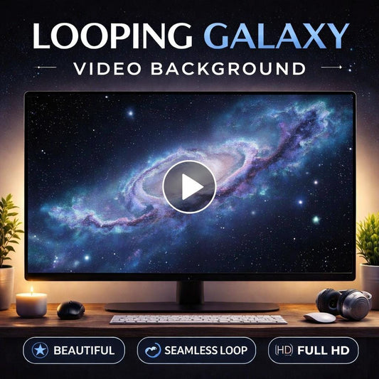 Galaxy Spiral Loop | Cosmic Galaxy Background Video | Stars Animated Backdrop | Seamless Animation Loop for Videos & Streams