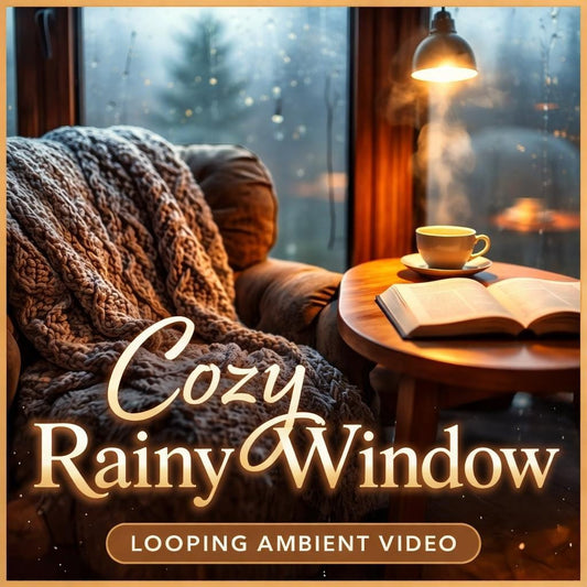 Cozy Rainy Day Animated Background | Seamless Loop Video | Lofi ambience, reading nook, study, work, streaming, YouTube, overlay
