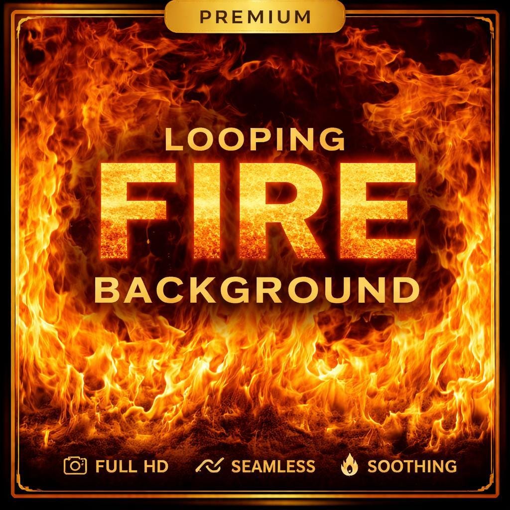 Fire Background Loop | Flames Motion Background Seamless Video | Looping Virtual Background for Video Editing & Streaming