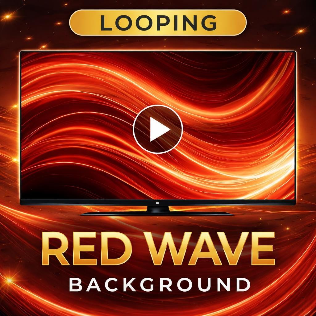 Red Abstract Wave Loop Background | Seamless motion background, ocean loop video, calming red video | VJ, streaming, presentations
