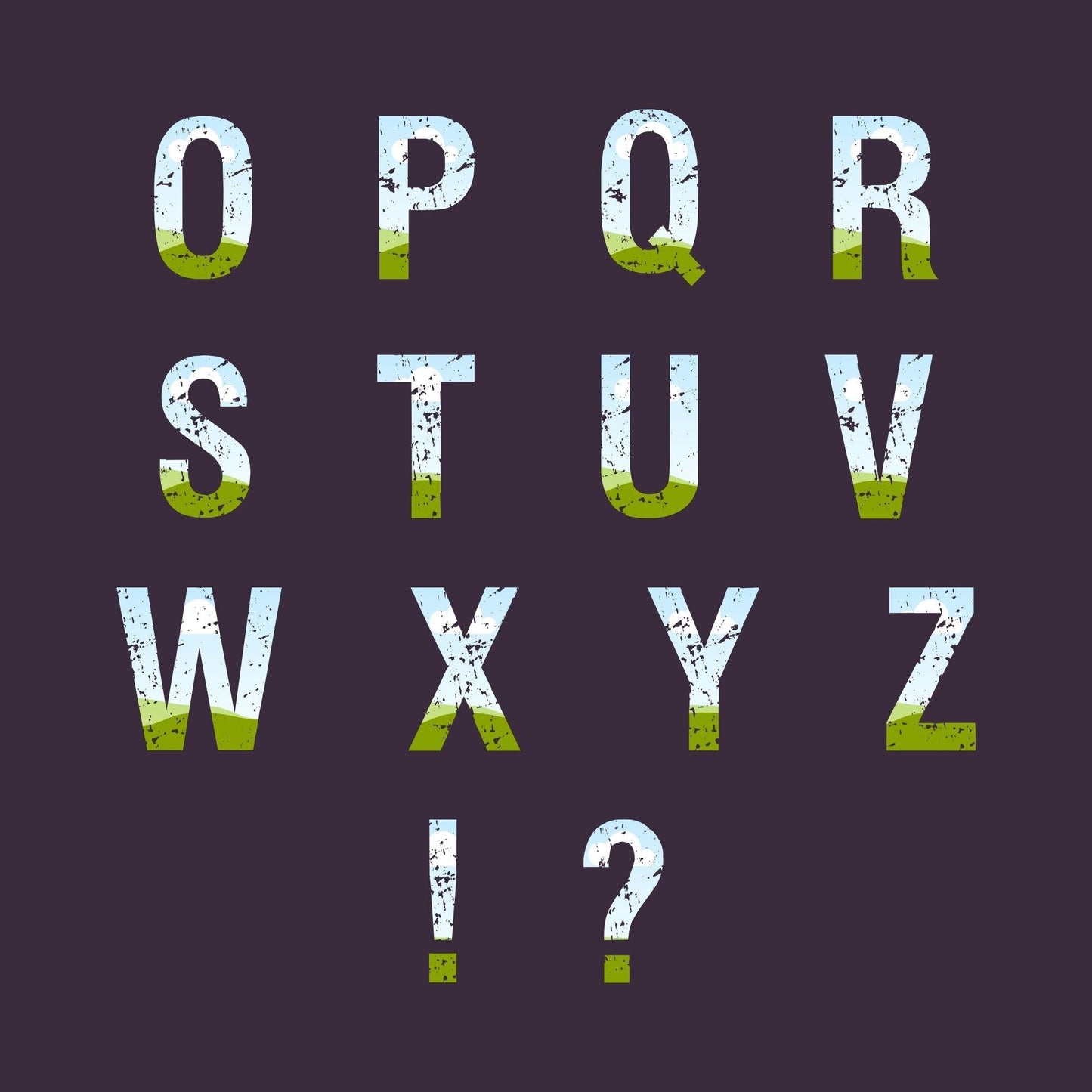 Letter Canva Frames - Drag and Drop Frames -  Distressed Fillable Alphabet Font Letters PNG Canva Frame Alphaset Doodle Templates