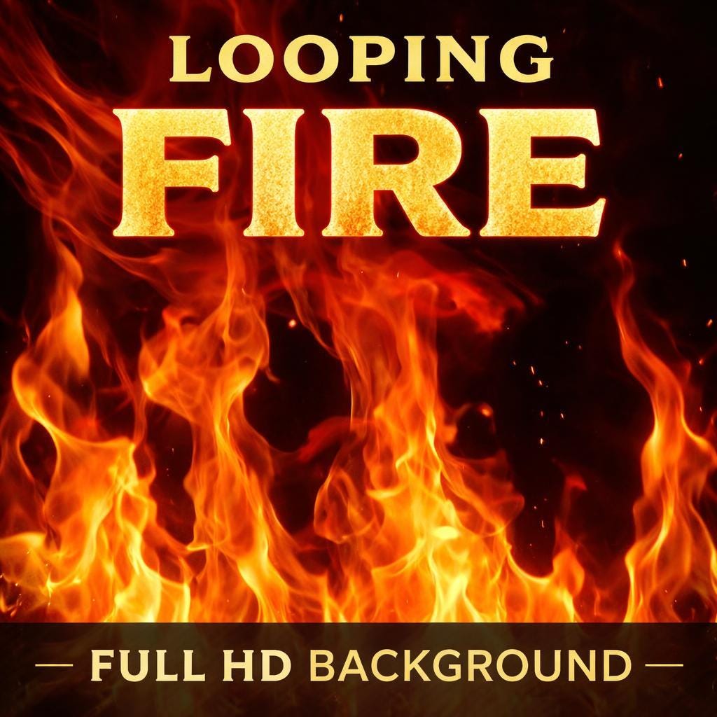 Fire background loop video | Seamless flames motion background | Animated virtual background for video, streaming, and presentati