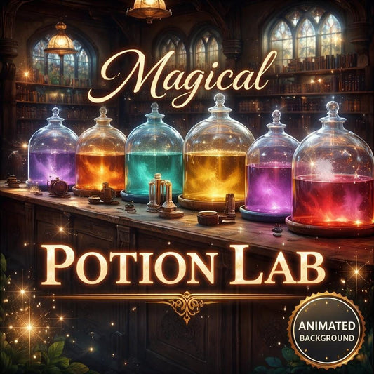 Witchcraft Potion Lab Loop Video | Animated seamless background, fantasy magic lab | Video background for streams and videos