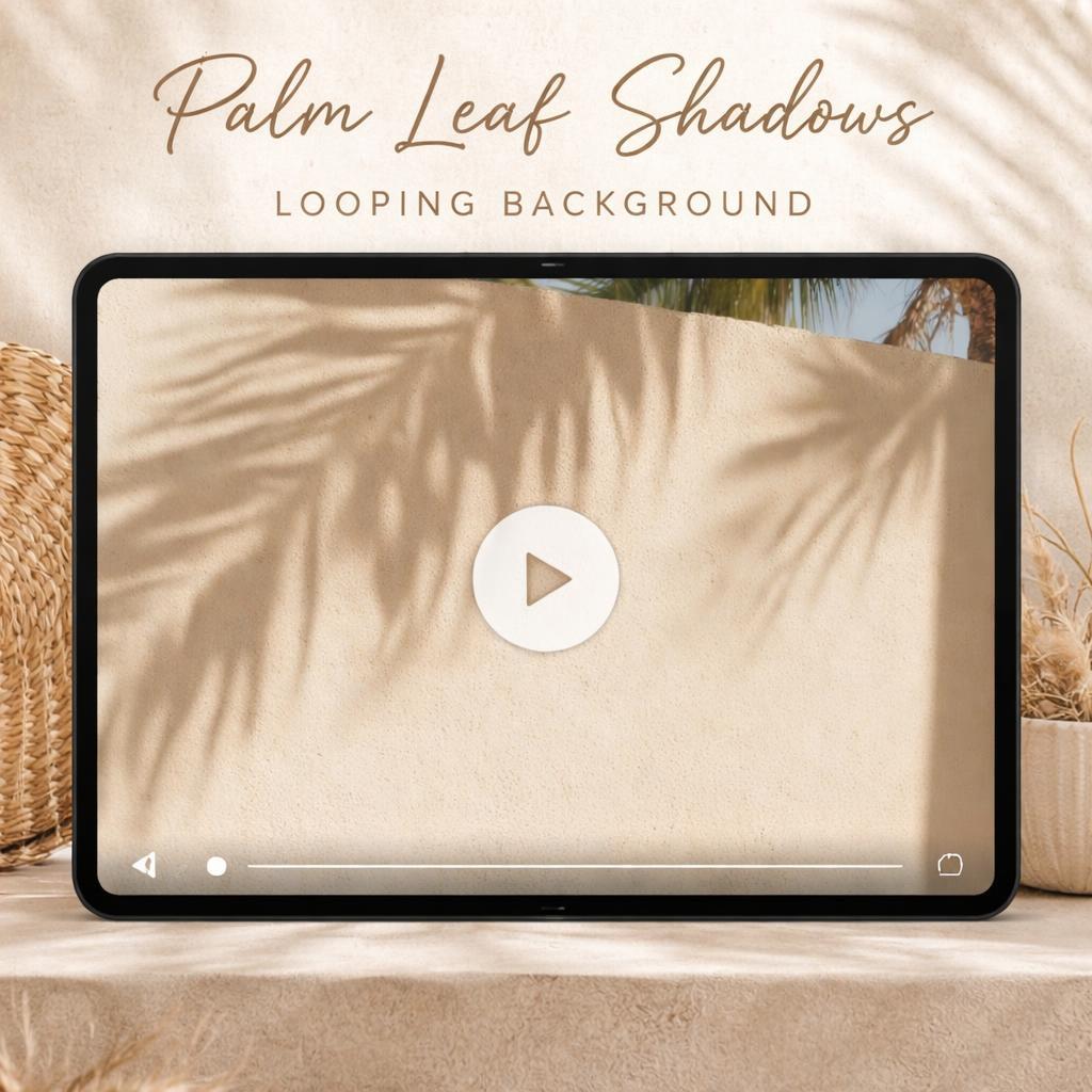 Palm Shadow Background Loop | Seamless Animated Wall Backdrop Video | Minimal Obs Background for Video, Stream, and Design