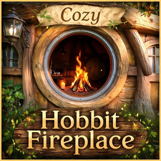 Hobbit fireplace loop background | Cozy animated house video | Fantasy ambience for lofi study and relaxation