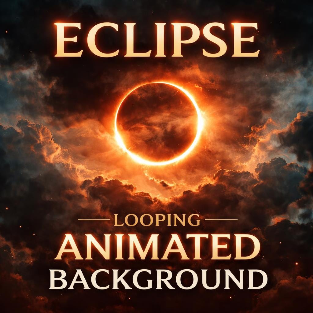 Solar Eclipse Ring Loop Video | Seamless Animated Background, Celestial Space | Video Background for Edits, Streams, VJ Clips