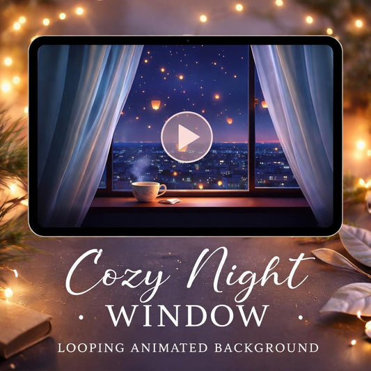 Night city background loop | Neon rain window scene | Cozy lo-fi motion video for streams, YouTube, study, ambience