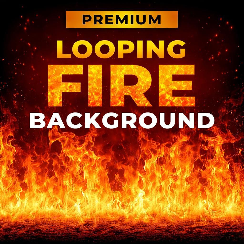Fire background seamless loop | animated flames video | OBS backdrop, looping video for stream, overlays, VJ visuals